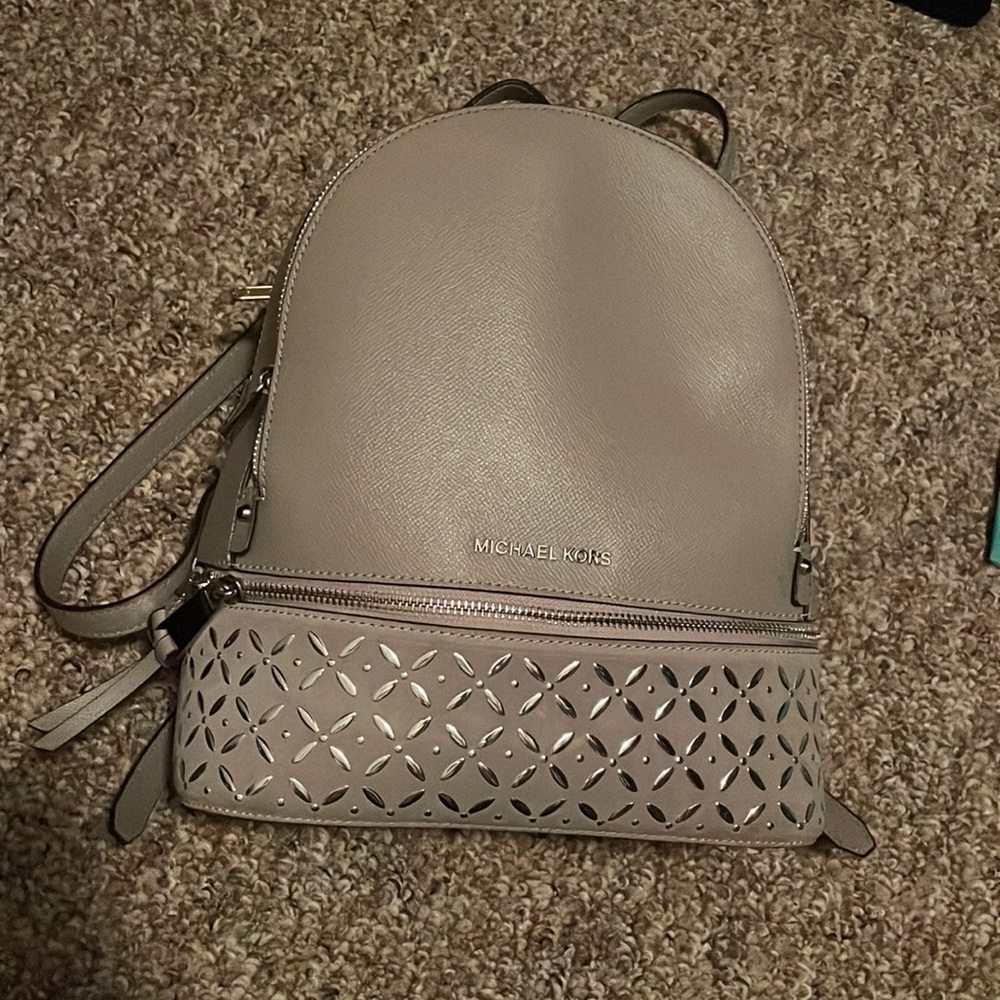 Michael Kors. Grey. Backpack purse.